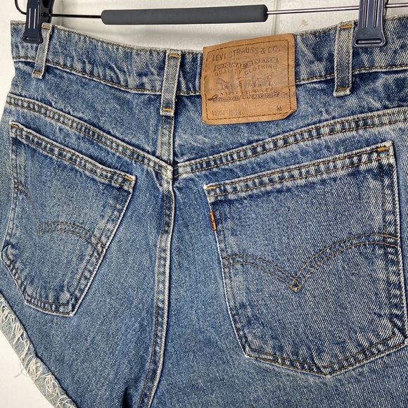 levis womens 950 shorts size 12 vintage distressed relaxed fit brown tab - Picture 6 of 8